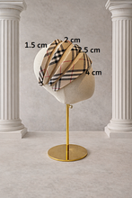 Load image into Gallery viewer, Beige Tartan Check Alice Band, Plaid Headband,  2.5 cm Wide matching child's size, width options