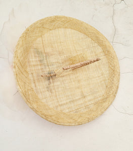 Blush Flower Fascinator, Percher Hat, Beige Saucer,