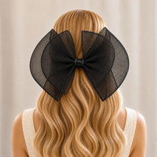 Load image into Gallery viewer, Oversized Double Bow Fascinator, Hair Clip or Comb