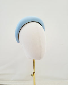 Powder Blue Silk Padded Headband, 4 cms wide