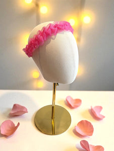 Bright Hot Pink Plaited Headband – 4cm Wide Ribbon Woven Fascinator, Bold Statement Hairband