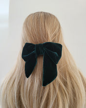 Load image into Gallery viewer, Silk Velvet Bow Hair Clip, 12 cms Wide,