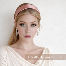 Load image into Gallery viewer, Pink Satin Alice Band Headband, Dusky Rose Blush, Width Options