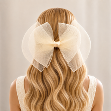 Load image into Gallery viewer, Oversized Double Bow Fascinator, Hair Clip or Comb