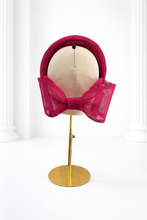 Load image into Gallery viewer, Fuchsia Pink 4 Inch Wide Headband Fascinator with Back Bow – Ascot Royal Enclosure Hat