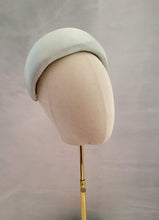 Load image into Gallery viewer, Light Mint Green Silk Halo Crown Headband, lightweight Fascinator, 8 cms Wide