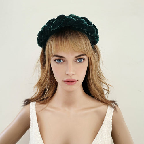 Plaited Silk Velvet Padded Headband, Woven Headpiece,