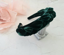 Load image into Gallery viewer, Plaited Silk Velvet Padded Headband, Woven Headpiece,