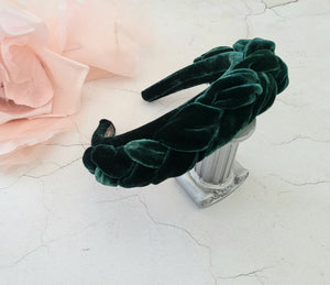 Plaited Silk Velvet Padded Headband, Woven Headpiece,