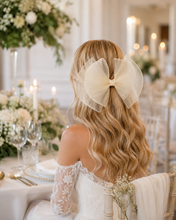Load image into Gallery viewer, Oversized Double Bow Fascinator, Hair Clip or Comb