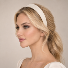 Load image into Gallery viewer, Ivory Silk Headband Hair Band 2 cms Wide Pure Silk Satin