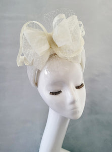 Big Ivory Bow Fascinator Headband