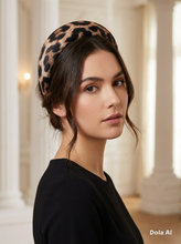 Load image into Gallery viewer, Extra Wide Leopard Print Velvet Padded Headband – 7 cm Width
