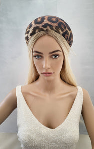Leopard Animal Print Extra Wide Padded headband, Velvet Headpiece, 7 cms  or 8 cms Wide