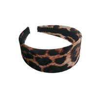 Load image into Gallery viewer, Wide Leopard Print Alice Band Headband, Flat Hair Band with Width Options