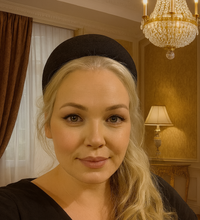 Load image into Gallery viewer, Bow Ridged Headband Fascinator with Back Bow "Cherry"