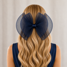 Load image into Gallery viewer, Oversized Double Bow Fascinator, Hair Clip or Comb