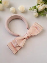 Load image into Gallery viewer, Pale Pink Headband and Satin Back Bow