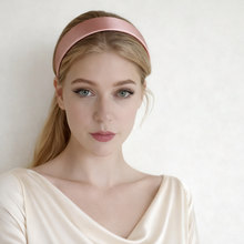 Load image into Gallery viewer, Pink Satin Alice Band Headband, Dusky Rose Blush, Width Options