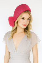 Load image into Gallery viewer, Fuchsia Pink Headband Fascinator, with Back Bow, 10 cms wide