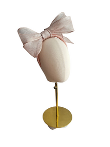 Pink and Silver Bow Headband Fascinator – Statement Occasion Hat