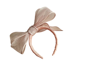 Pink and Silver Bow Headband Fascinator – Statement Occasion Hat