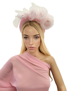 Chiffon Flower Headpiece Fascinator with pearlised beads