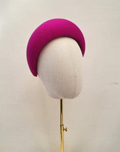 Magenta Pink Extra Wide Poufy Padded headband, Bump Headpiece, 8 cms wide, Fascinator