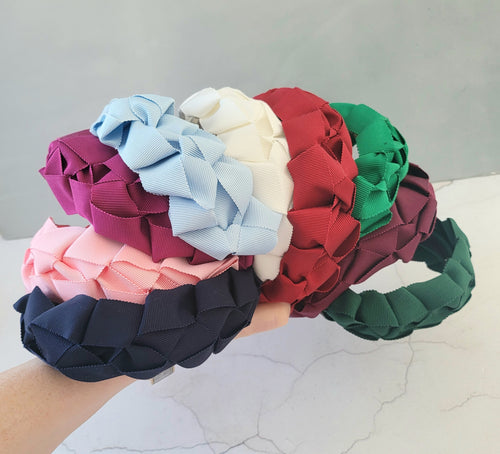Plaited Woven Ribbon Headband, Fascinator, Luxury Ladies Gift, 5 cms Wide