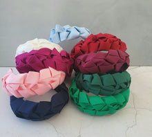 Load image into Gallery viewer, Plaited Woven Ribbon Headband, Fascinator, Luxury Ladies Gift, 5 cms Wide