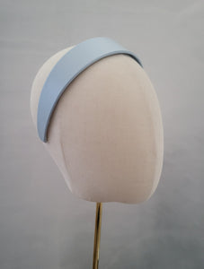 Powder Blue Silk Headband, Satin 4 cms Wide, Ladies Alice Band