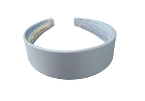 Powder Blue Silk Headband, Satin 4 cms Wide, Ladies Alice Band