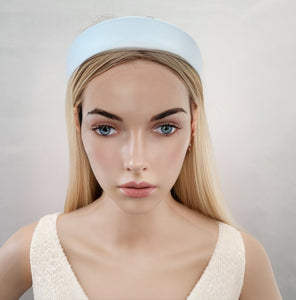 Powder Blue Silk Headband, Satin 4 cms Wide, Ladies Alice Band