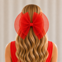 Load image into Gallery viewer, Oversized Double Bow Fascinator, Hair Clip or Comb