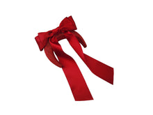 Load image into Gallery viewer, Red Satin Back Bow Headband Fascinator "Milly"