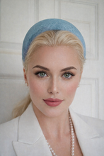 Load image into Gallery viewer, Pale Blue Bow Headband Fascinator, with Back Bow, 5.5 cm wide