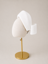 Load image into Gallery viewer, Ridged 4" Wide Fascinator Headband with Back Bow – Wedding &amp; Race Day Hat "Willow"