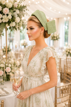 Load image into Gallery viewer, Mint Green Fascinator Headband with  Back Bow "Cherry"