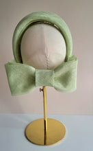 Load image into Gallery viewer, Mint Green Fascinator Headband with  Back Bow "Cherry"