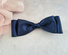 Load image into Gallery viewer, Large Satin Bow Hair Clip, Double Bow 22 cms Wide