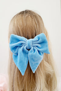 Silk Velvet Bow Hair Clip, 12 cms Wide,