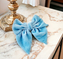 Load image into Gallery viewer, Silk Velvet Bow Hair Clip, 12 cms Wide,