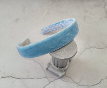 Load image into Gallery viewer, Luxury Silk Velvet Alice Band, Headband, 2 cm wide, Blue, Wine, Ivory, Stocking Filler