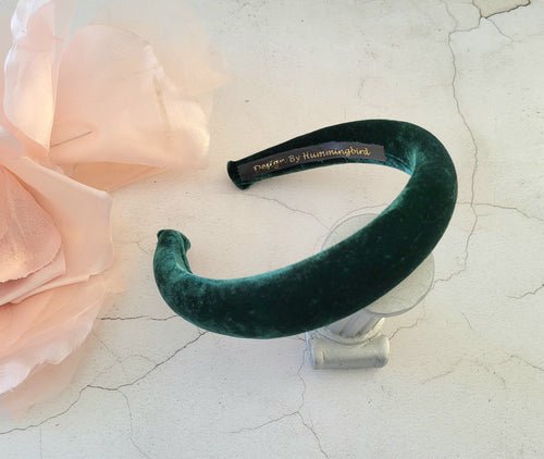 Luxury Silk Velvet Padded Headband, Headpiece, 2.5 cms Wide