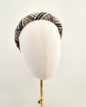 Load image into Gallery viewer, Beige Tartan Padded Headband