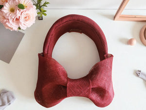 Wine Red Headband Fascinator, with Back Bow, 10 cm wide
