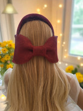 Load image into Gallery viewer, Wine Red Headband Fascinator, with Back Bow, 10 cm wide