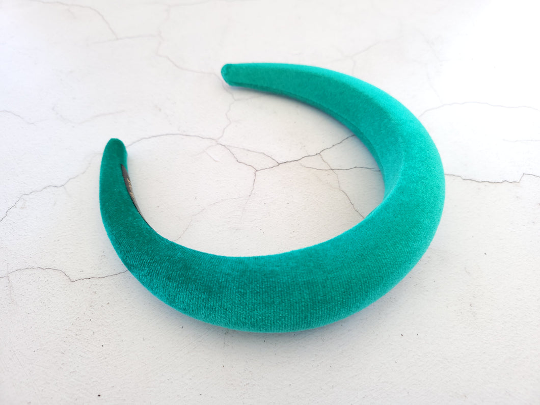 Jade Green Velvet Padded headband