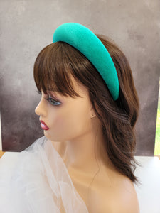 Jade Green Velvet Padded headband
