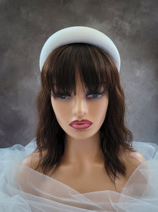 White Silk Headband Padded